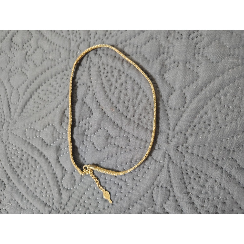 Sarah Coventry Vintage Gold Tone Mesh Chain Necklace Adjustable Extender Tag